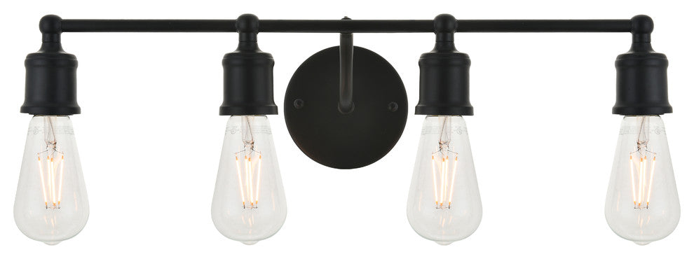 Black Finish 4-Light Wall Sconce