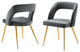 Dining Chair, Set of 2, Gold Gray, Velvet, Modern Cafe Bistro Hospitality