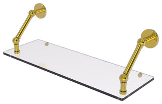 Prestige Skyline 24" Floating Glass Shelf, Polished Brass