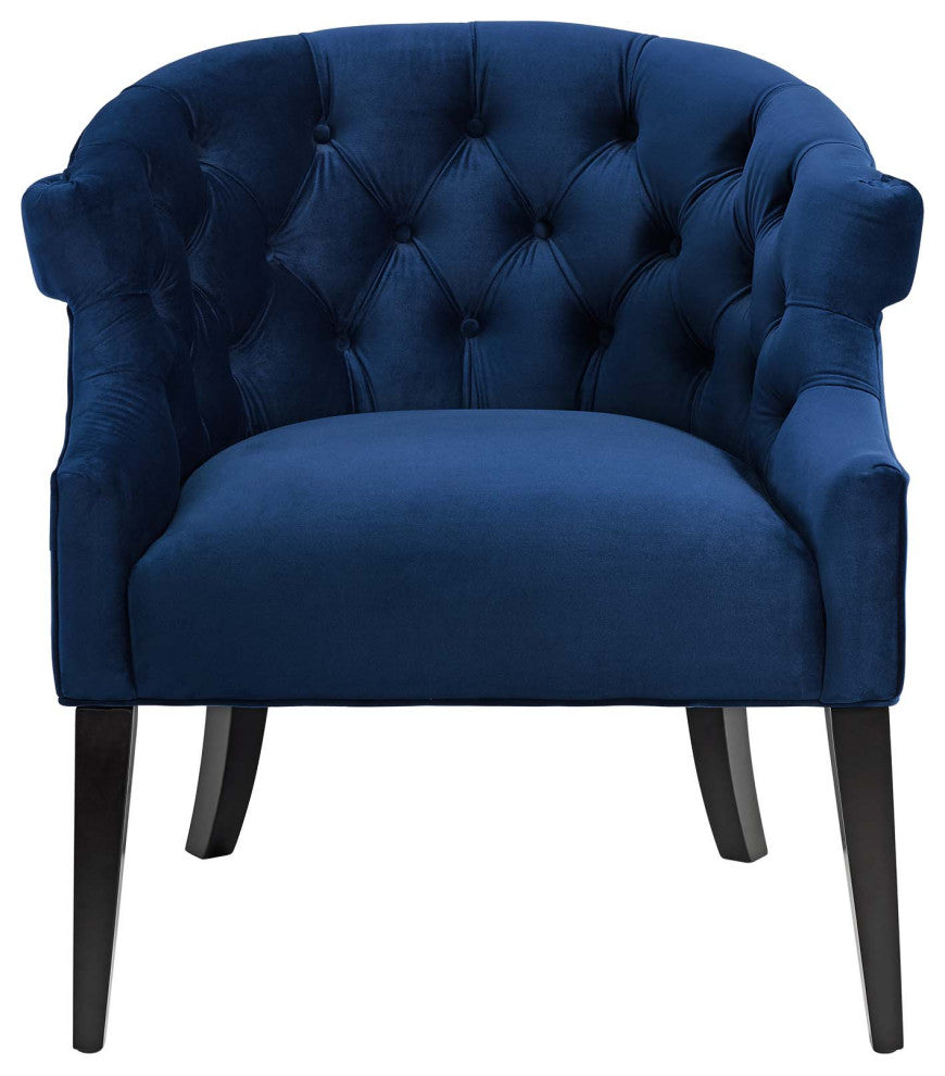 Armchair Accent Chair, Set of 2, Velvet, Blue Navy, Modern, Lounge Hospitality