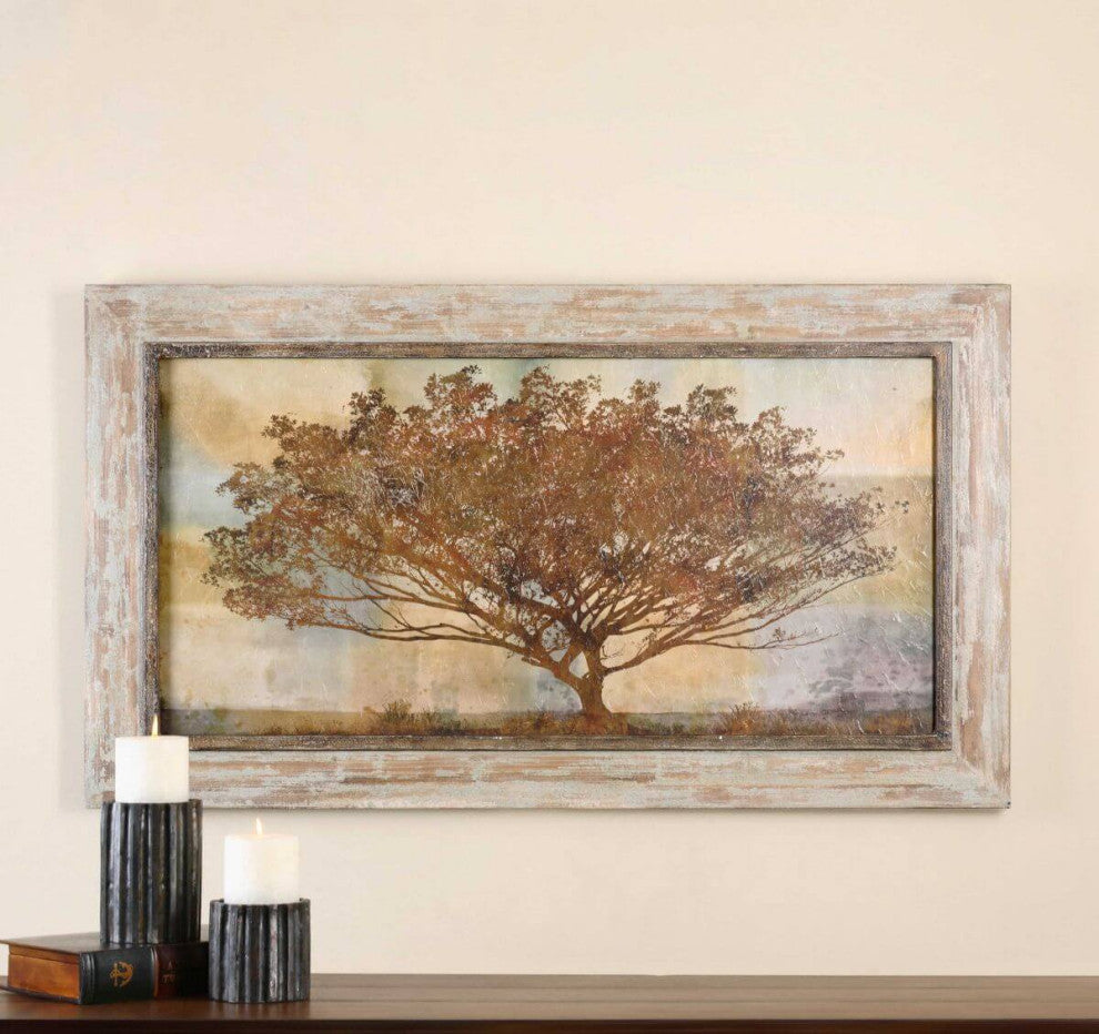 Uttermost Autumn Radiance Sepia 56 x 32" Framed Leaf-Floral Art