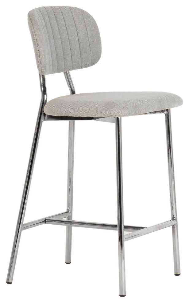 Ariana Grey Counter Stool - Silver Legs (Set of 2)