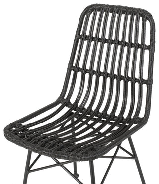 Silverdew Indoor Wicker Dining Chairs, Set of 2, Gray, Black