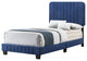 Lodi Velvet Upholstered Channel Tufted Twin Panel Bed, Navy Blue