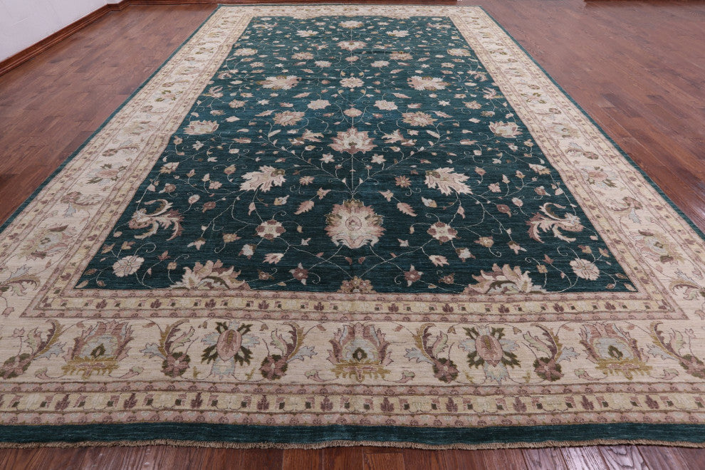 12' 1" X 18' 0" Signed Chobi Peshawar Hand Knotted Wool Rug Q8845