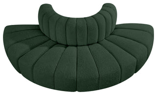Arc Upholstered Outward Curved Modular Sectional, Green, 4-Piece: Reverse Corner (4), Boucle Fabric