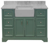 Zelda 48" Bathroom Vanity, Sage Green, Carrara Marble