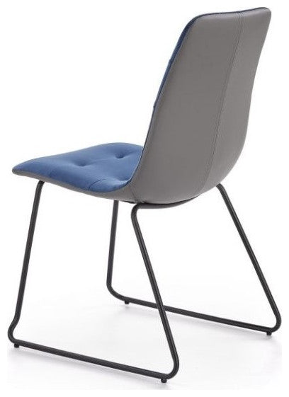CHARA Dining Set, White/White/Blue