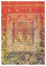 Red Distressed Bohemian Moderno Rug, 4' 4x6' 3