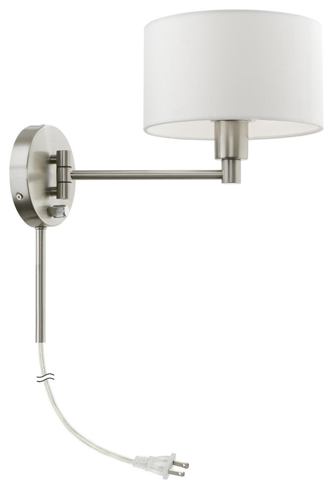 1 Light Brushed Nickel Swing Arm Lamp