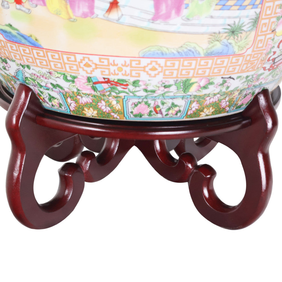 Cross Leg Oriental Fish Bowl Stand, 10.5"w