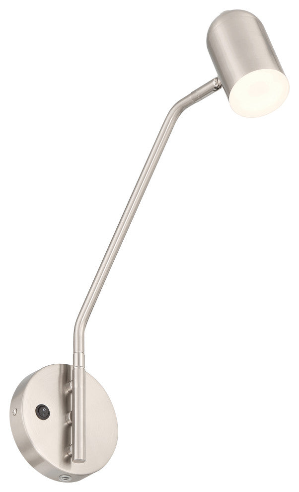 Aalto LED Reading Light, Dedicated LED, Brushed Steel