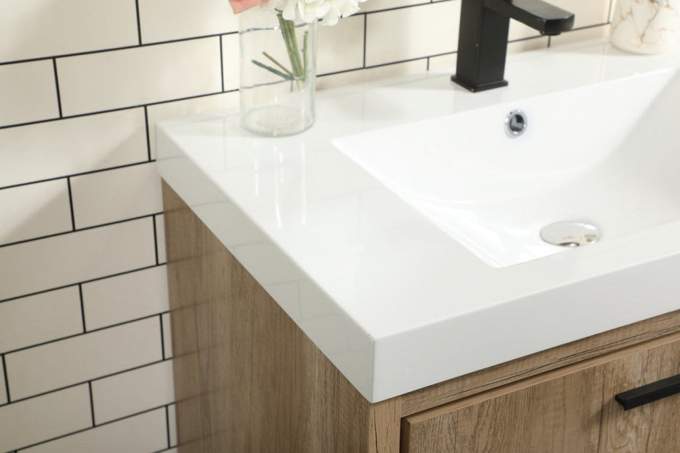 Walker Natural Oak-Light Bathroom Vanity, Natural Oak, 30"