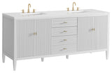 Myrrin 72" Double Vanity, Bright White, 3 CM White Zeus Top
