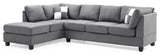 Glory Furniture Malone Microsuede Sectional in Gray