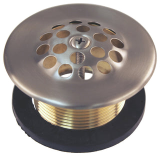 1-1/2" Bath Drain With Grid and Screw, Satin Nickel