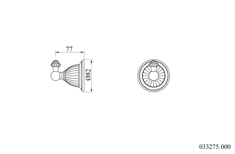 Artica Swarovski robe hook . Towel hook. Luxury bath fixtures, Chrome-Gold
