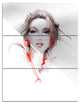 "Stylish Woman" Digital Glossy Metal Wall Art, 3 Panels, 28"x36"