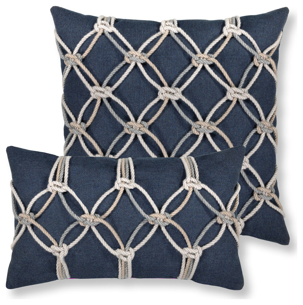 Indigo Rope Indoor/Outdoor Performance Pillow, 20"x20