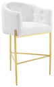 Savour Tufted Performance Velvet Bar Stool White
