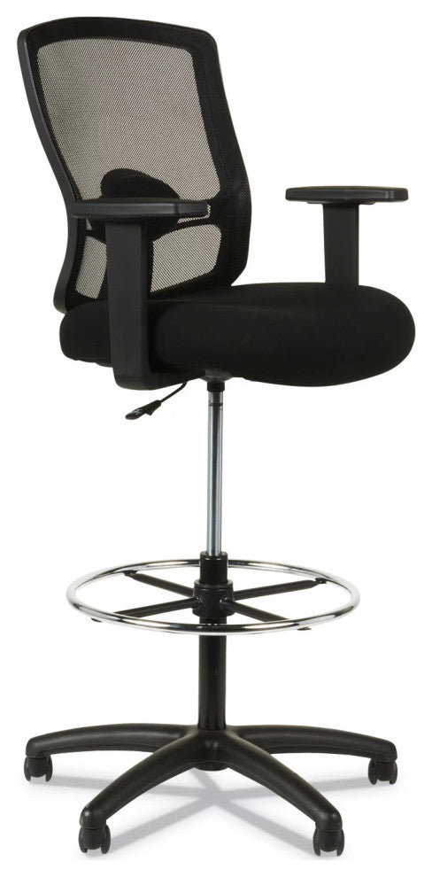 Modern Office Chair, Ergonomic Design With Breathable Backrest & Footrest, Black