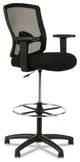 Modern Office Chair, Ergonomic Design With Breathable Backrest & Footrest, Black