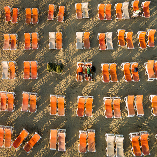 "Orange Beach Chairs" Print on Canvas by Karolis Janulis