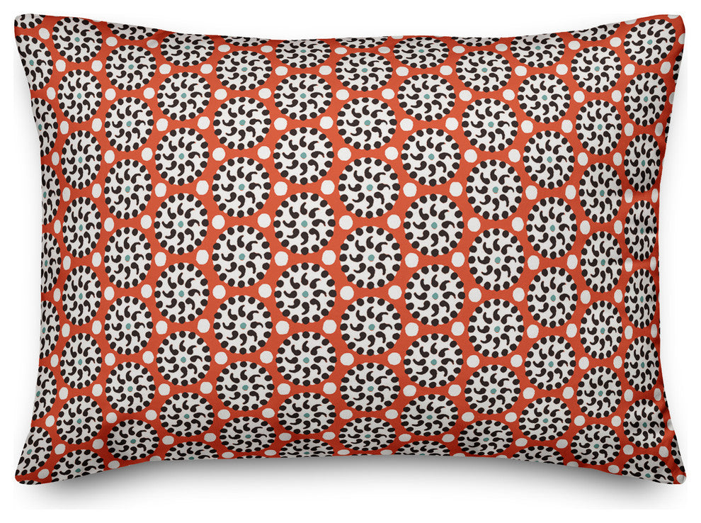 Boho Polka Dots in Red Throw Pillow