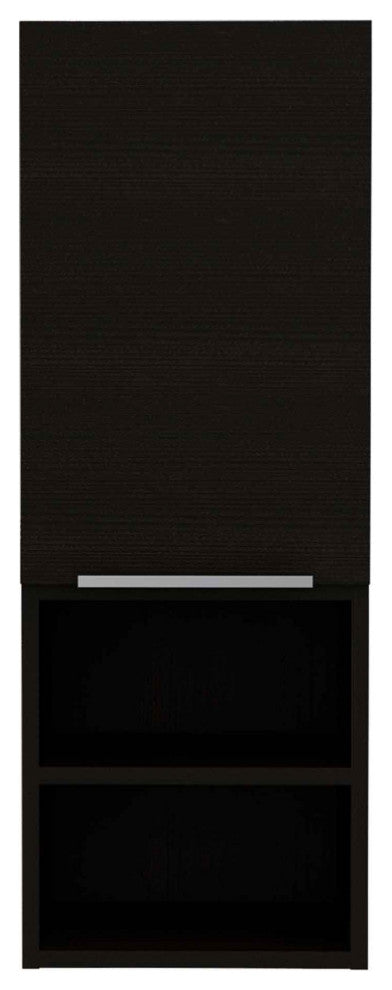 Milwaukee Medicine Cabinet with 2 Open Shelves, and 2 Inner Shelves, Black