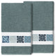 100% Turkish Cotton Vivian 2-Piece Embellished Bath Towel Set, Teal