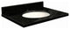 Granite 37"x19" Vanity Top, Single Faucet Hole, Absolute Black, White Bowl