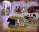 Eugene-Louis Boudin Study of Cattle, 20"x25" Wall Decal