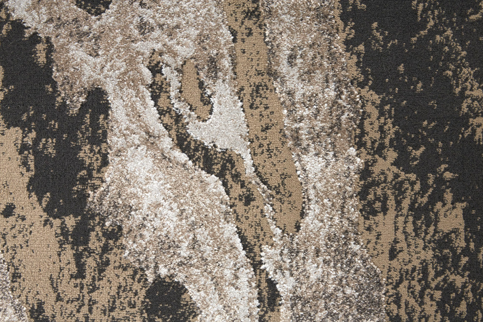 Weave & Wander Kayden Rug, Charcoal Gray/Beige, 10' X 14'