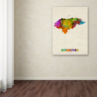 'Honduras Watercolor Map' Canvas Art by Michael Tompsett
