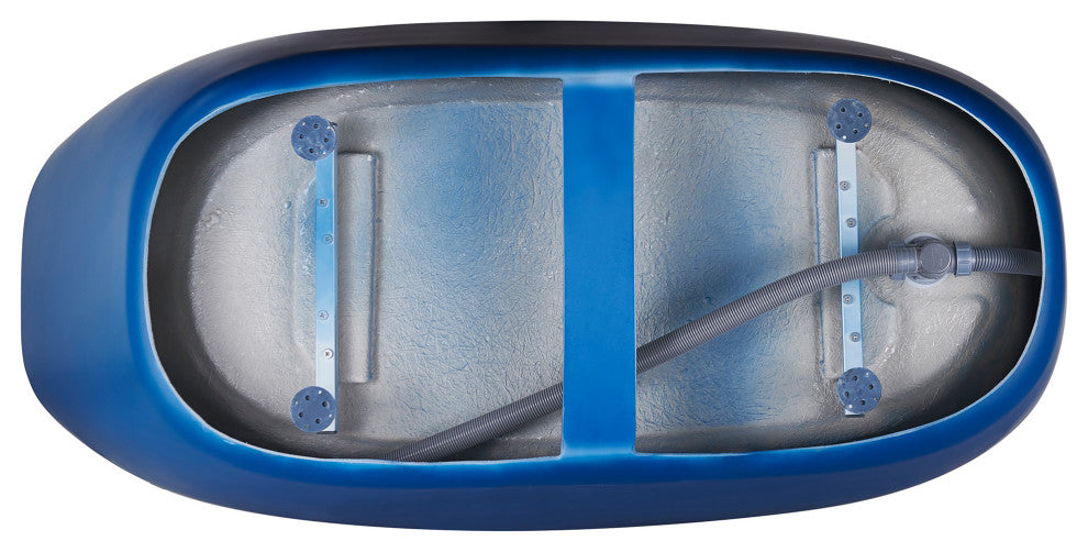 59" Acrylic Freestanding Single Slipper Soaking Bathtub, Blue