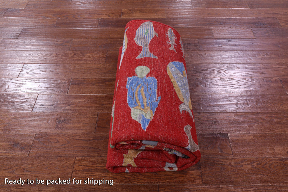 Handmade Gabbeh Fish Design Wool Rug 5' 3" X 8' 2" - Q15515