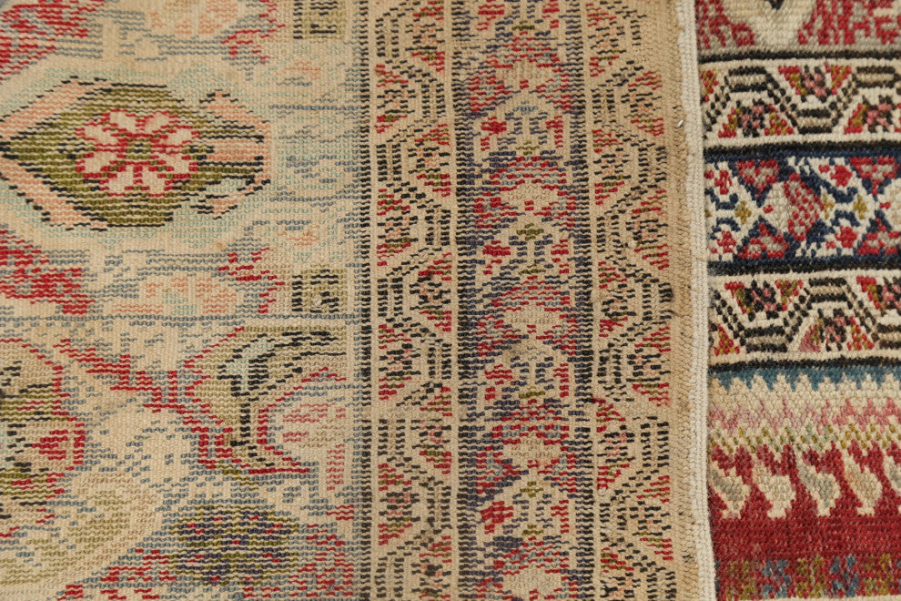 Consigned, Antique Oriental Traditional Worn Handmade Turkish Area Rug, Red, 4x6