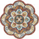 4" Round Red Layered Petals Area Rug