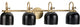Dalton Collection 4-Light Farmhouse Vintage Brass Metal Shade Bath Vanity Light