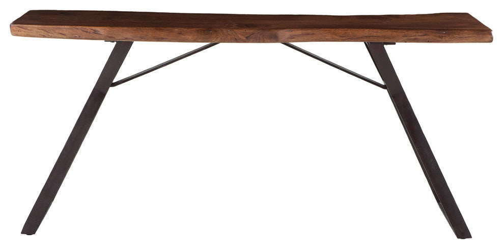 Nottingham 68-Inch Acacia Wood Live Edge Console Table in Walnut Finish