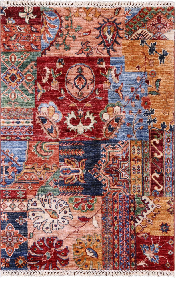 2' 9" X 4' 2" Super Kazak Handmade Wool Rug - Q12767