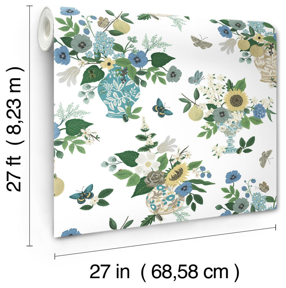 Flower Studies Blue Wallpaper