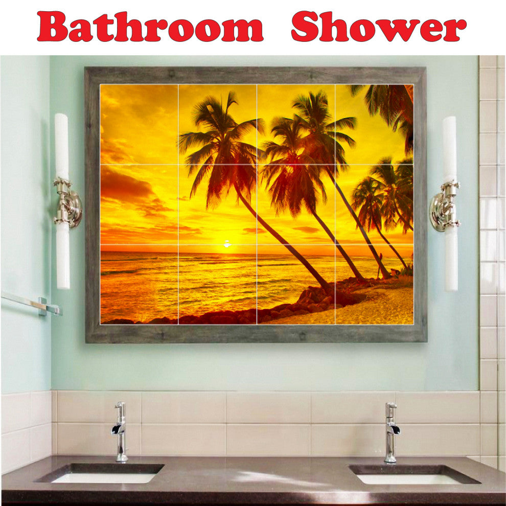 Sunset Ceramic Tile Wall Mural HZ500967-34XL. 36" x 48"