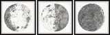 Magnificent Moon Triptych, Set of 3, 24x24 Panels
