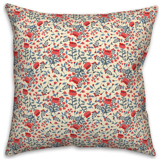 Patriotic Florals 20 x 20 Spun Poly Pillow