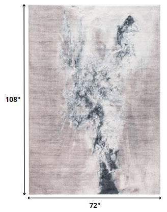 6"x9" Sand Abstract Splash Modern Area Rug