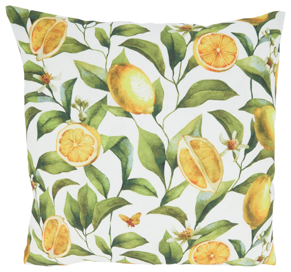Poly-Filled Lemons Design Outdoor Throw Pillow