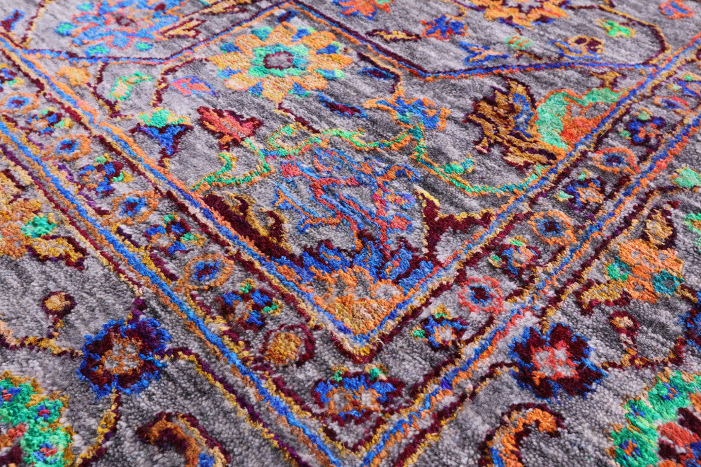 7' 11" X 10' 2" Wool & Silk Handmade Persian Heriz Serapi Rug - Q15575