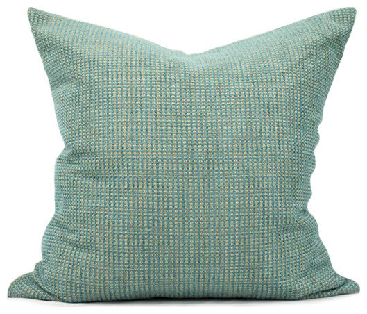 Turquoise Boucle Cushion Cover, 13" X 18"