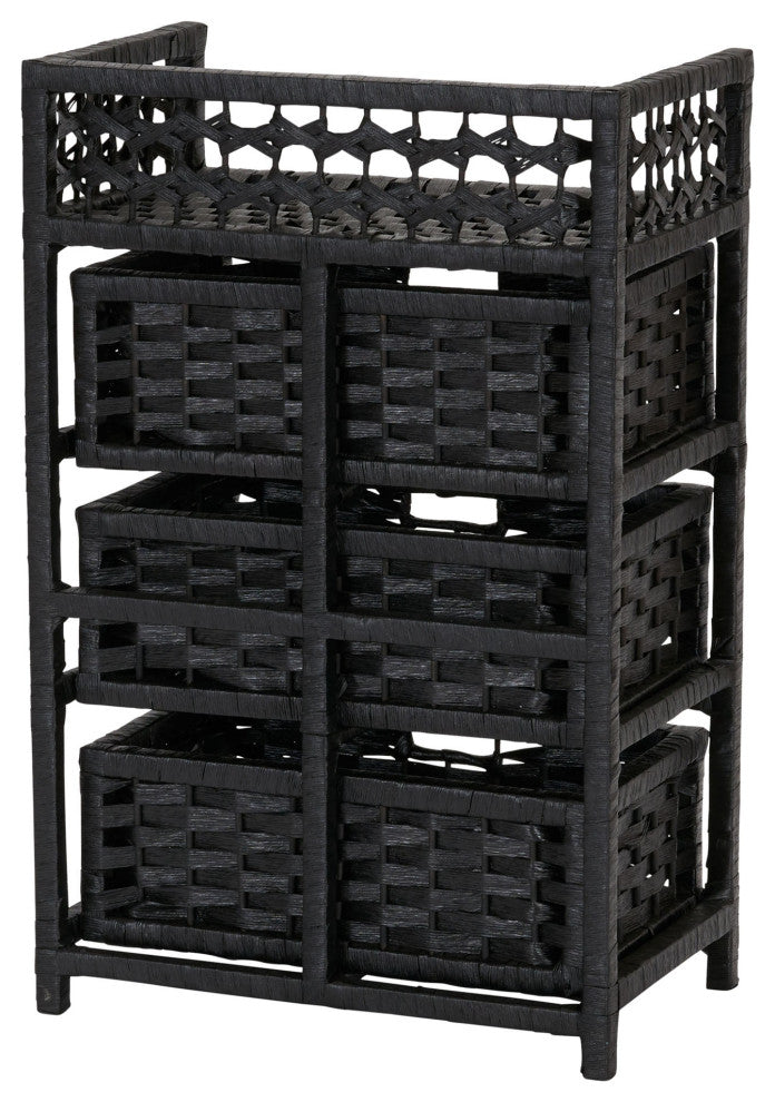 Woven 3 Drawer Chest With Cutout Handles
